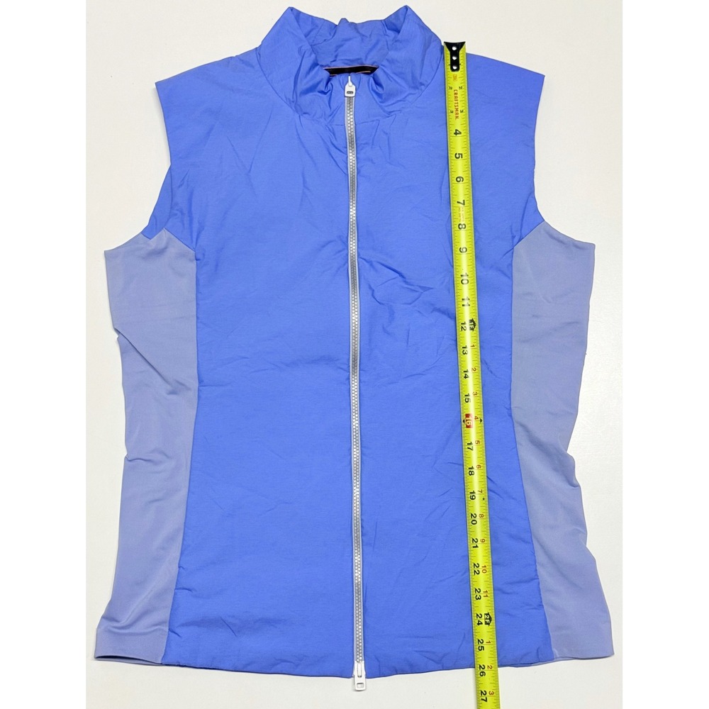 KJUS Women Blue Full Zip Golf Vest Size 42 XL Sleeveless Performance Jacket